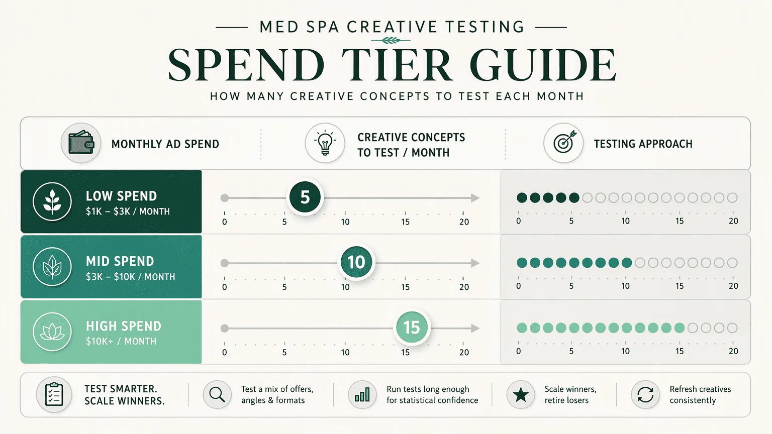 Illustration for The One-Number Answer: How Many Creatives a Med Spa Should Test Each Month