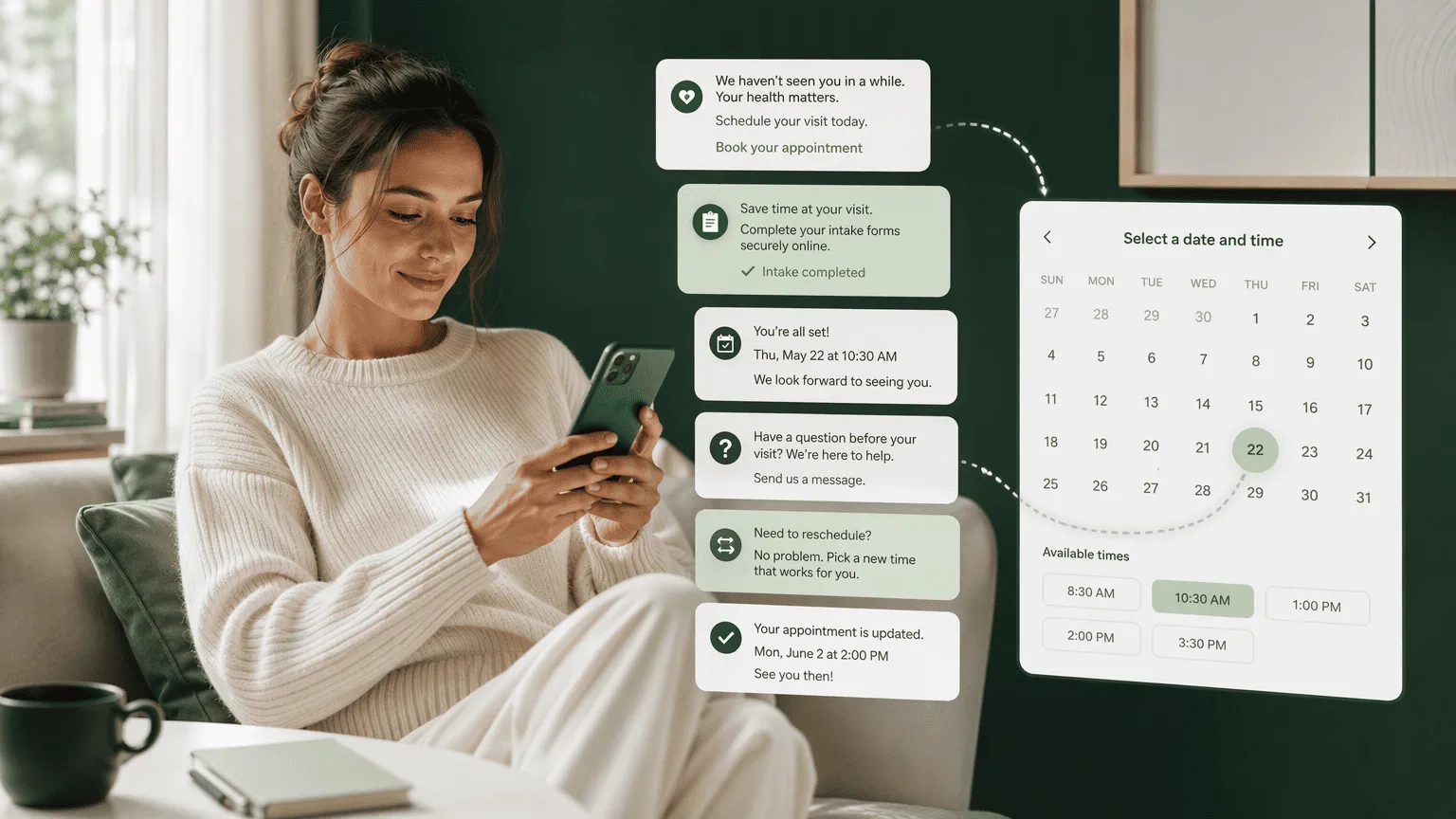 Illustration for 4. Klara: Patient Intake and Two-Way Messaging with Automated Recall Booking Links