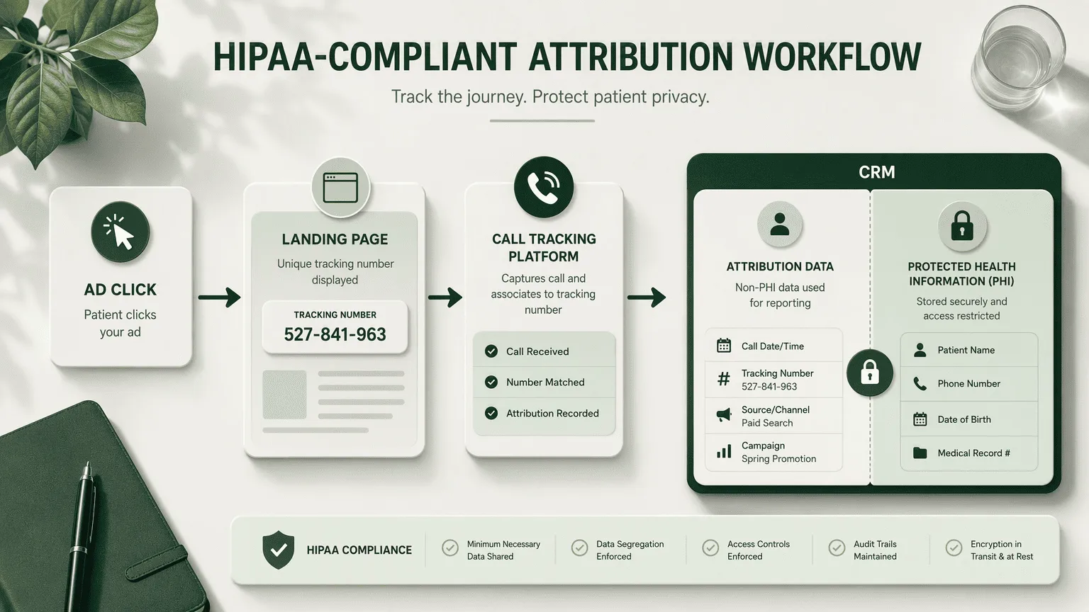 Illustration for Step 3: Implement a HIPAA-Compliant Attribution System