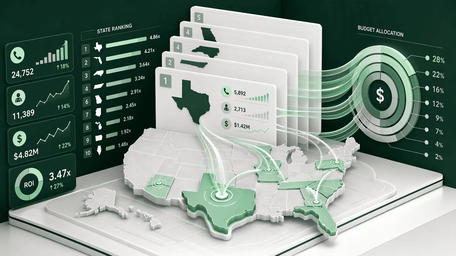 Illustration for Step 7: Set Up Multi-State KPIs, Tools, and Budget Allocation for ROI Tracking